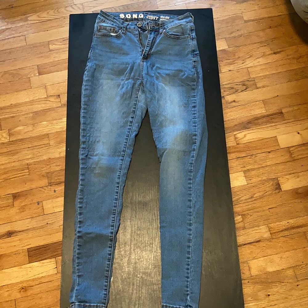 High rise skinny jeans
